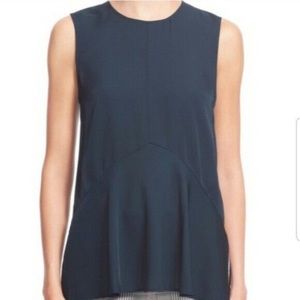 Theory Laycee Silk High/low Peplum Top